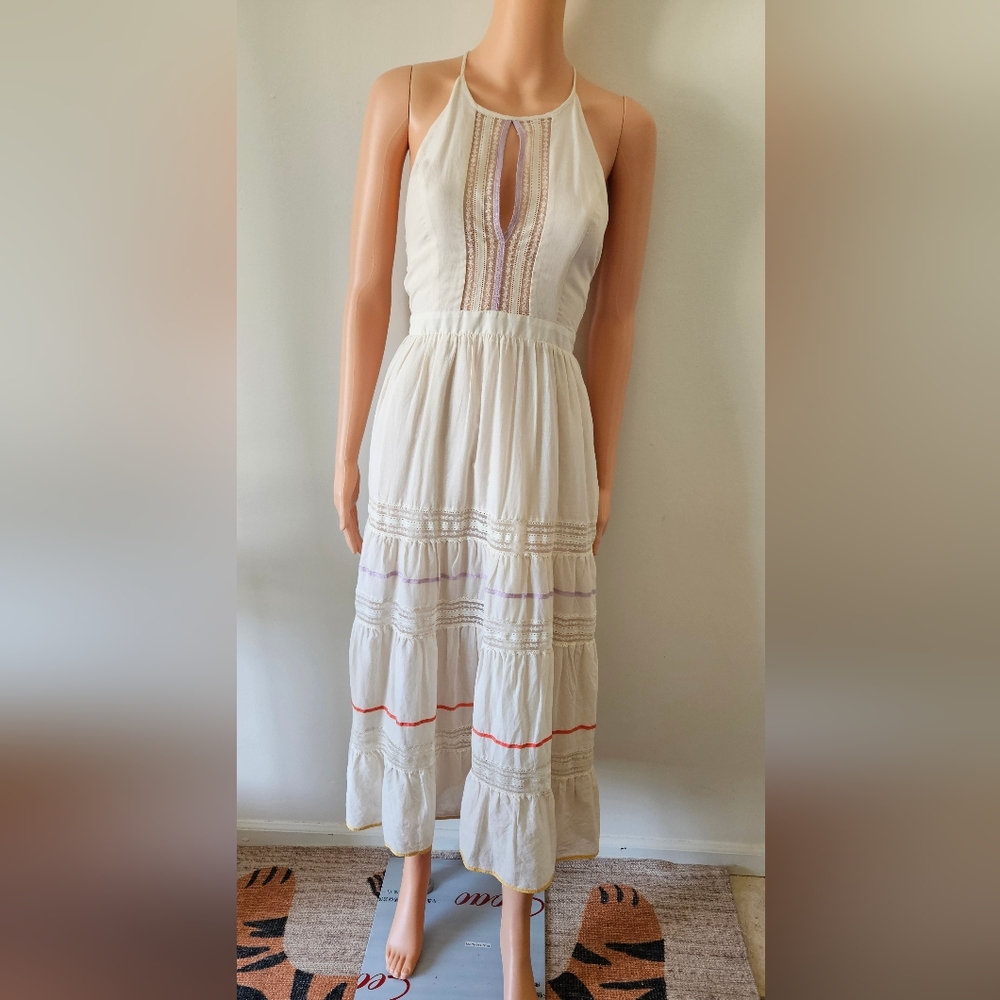 Urban Outfitters cream halter peasant dress size small